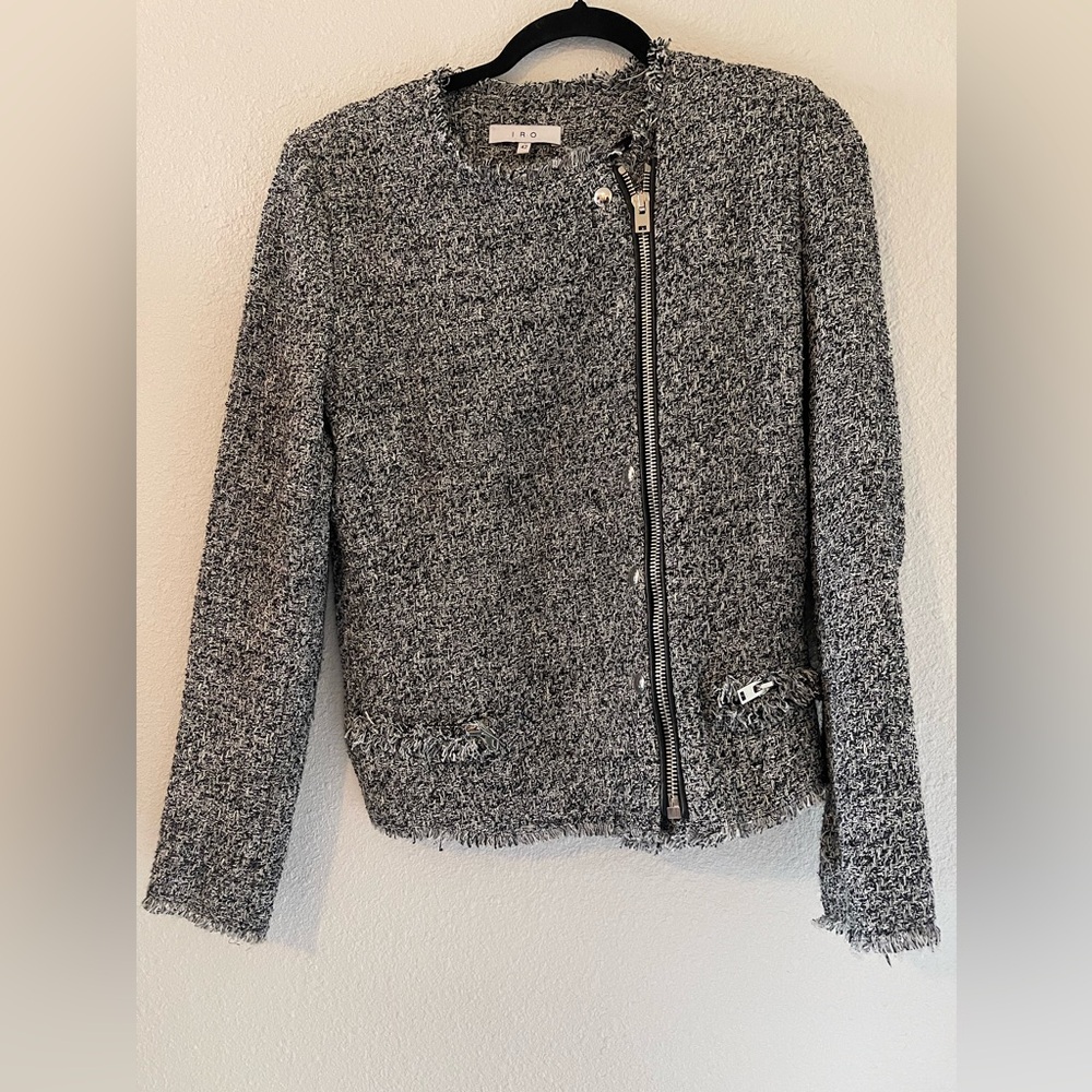 IRO Black and White Tweed Jacket